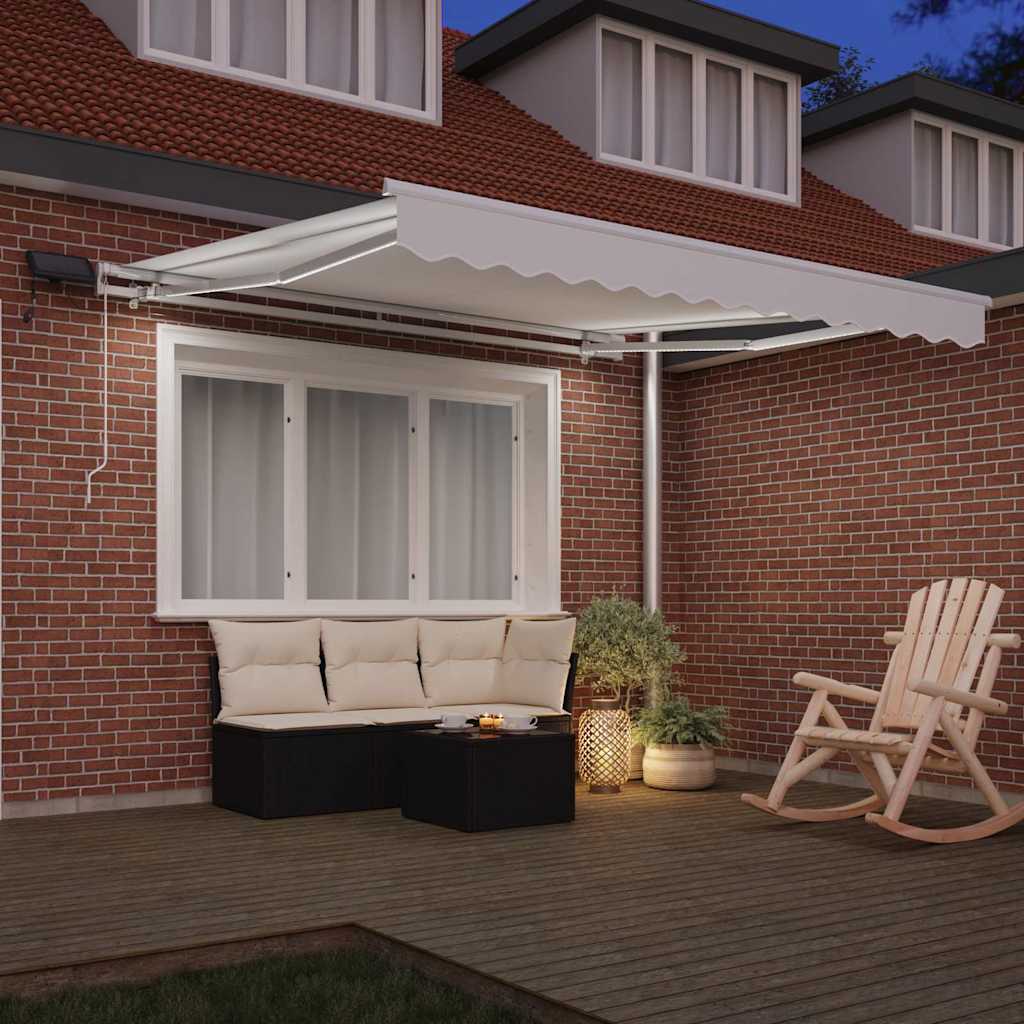 Toldo Retráctil Blanco 300 X 250 Cm Tela Y Aluminio_2