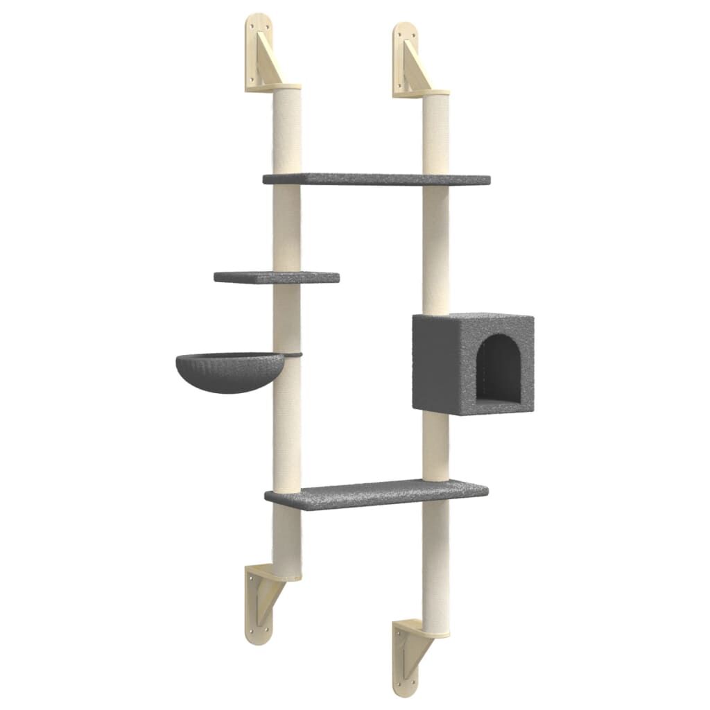 Vidaxl Árbol Rascador Para Gatos De Pared Gris Oscuro 180 Cm_0