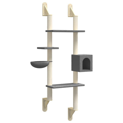 Vidaxl Árbol Rascador Para Gatos De Pared Gris Oscuro 180 Cm_0