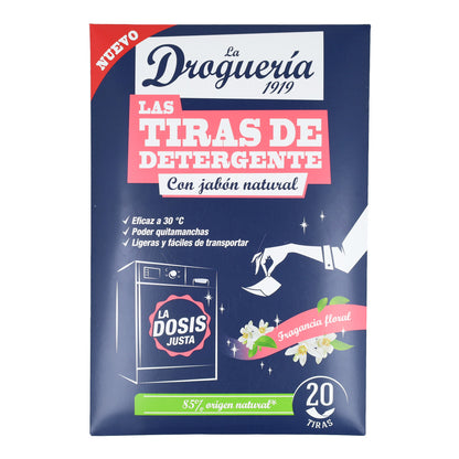 Detergente en Tiras para Lavadora Fragancia Floral LA DROGUERÍA 1919 20 Lavados
