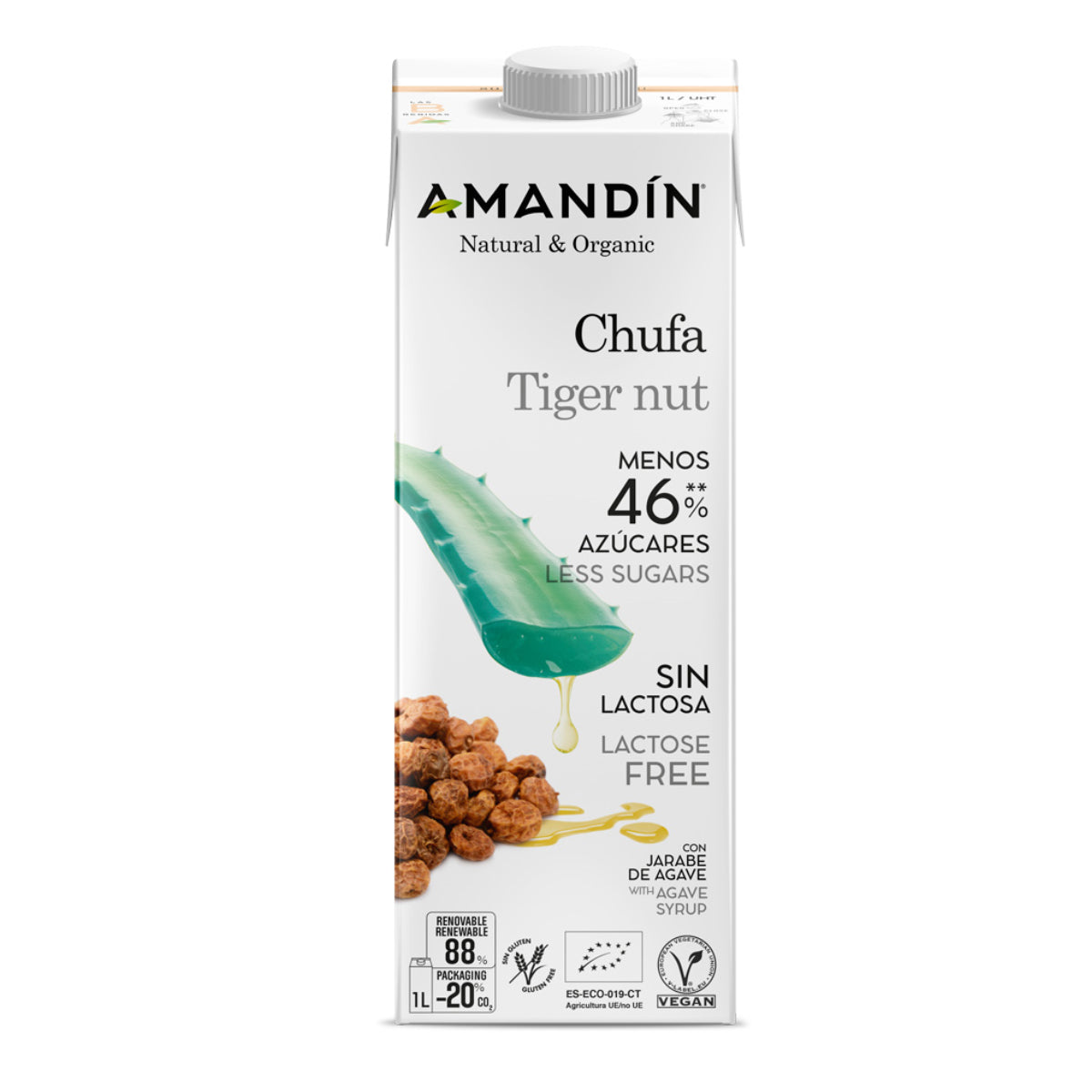 Bebida De Chufa Con Ágave Bio Amandin 1L