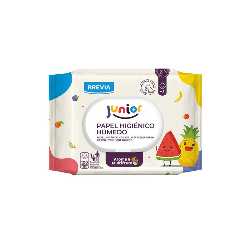 Papel Higiénico Húmedo Junior para niños Brevia 100 uds