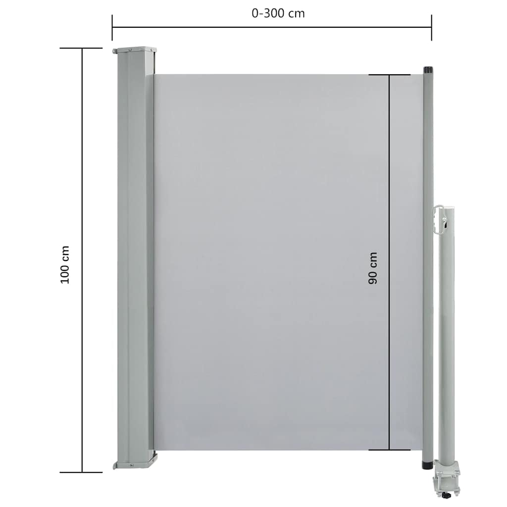 Vidaxl Toldo Lateral Retráctil Para Patio 100x300 Cm Gris_2