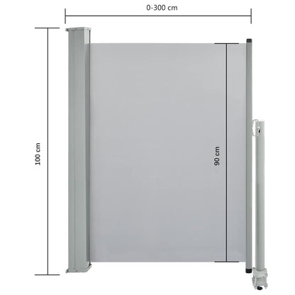 Vidaxl Toldo Lateral Retráctil Para Patio 100x300 Cm Gris_2