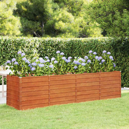 Arriate Oxidado De Acero Corten 320x80x77 Cm_1