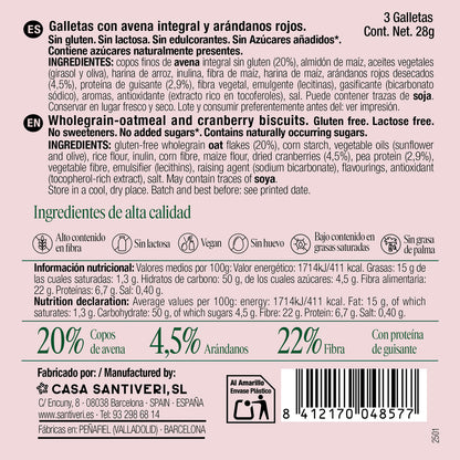Galletas triple zero arándanos Santiveri 3 uds