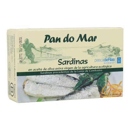 Sardinas en aceite de oliva ecológico en Lata Pan do Mar 120g