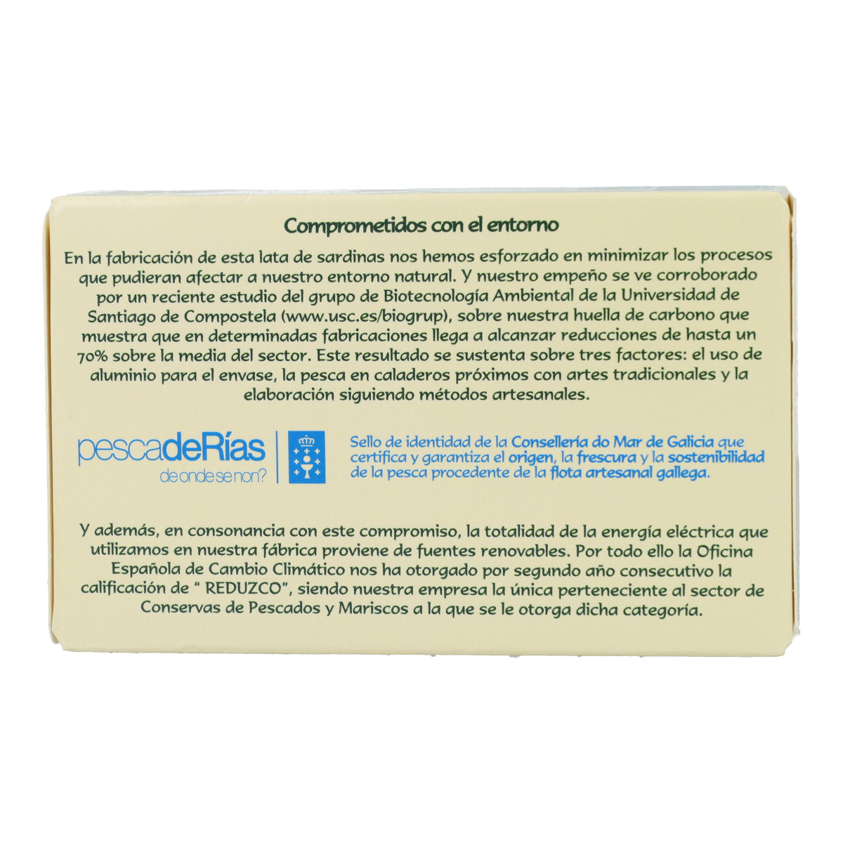 Sardinas en aceite de oliva ecológico en Lata Pan do Mar 120g