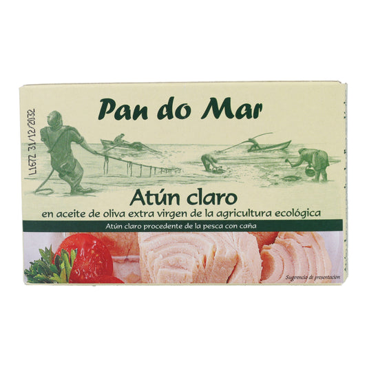 Atún claro en aceite de oliva ecológico en Lata Pan do Mar 120g