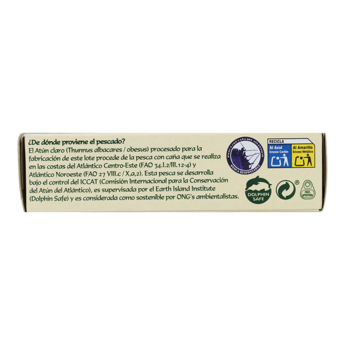 Atún claro en aceite de oliva ecológico en Lata Pan do Mar 120g