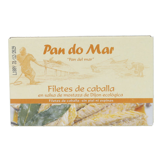 Filetes caballa en salsa mostaza de Dijón ecológica en Lata Pan do Mar  120g
