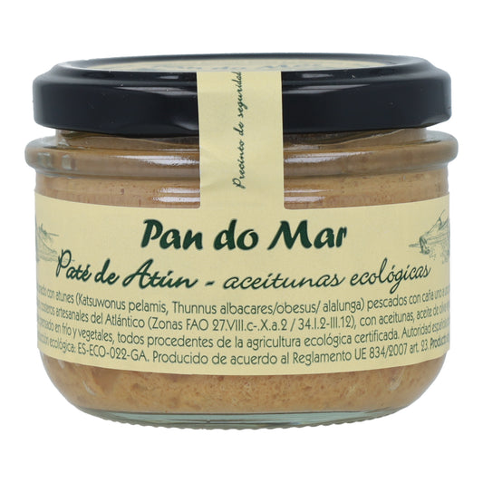 Paté de atún con aceitunas ecológicas en Vidrio Pan do Mar 125g