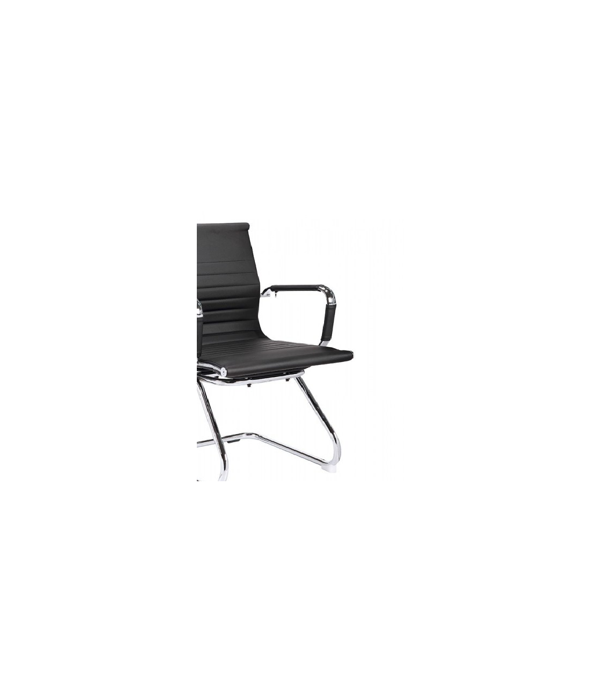 Pack De Dos Sillas Confidente Tapizado En Piel Sintetica Negro, 57 Cm(ancho) 90 Cm(altura)_5