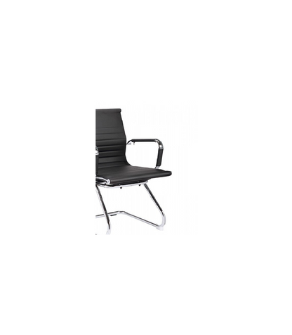 Pack De Dos Sillas Confidente Tapizado En Piel Sintetica Negro, 57 Cm(ancho) 90 Cm(altura)_1