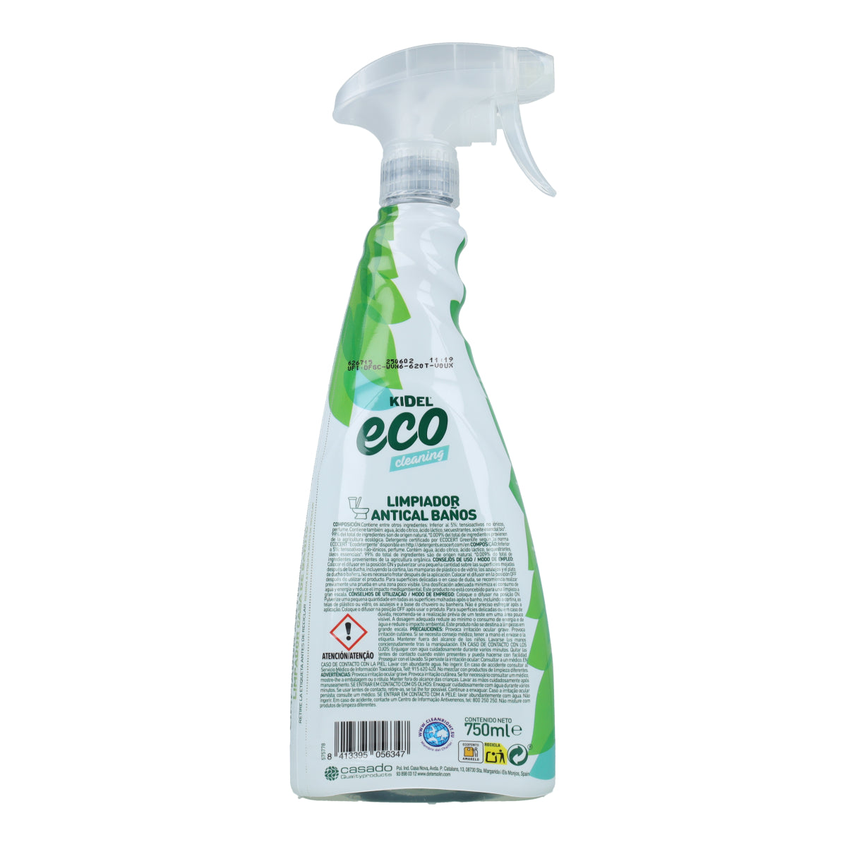 Spray Limpiador Baños Antical Kidel Mimidu ECO 750 ml