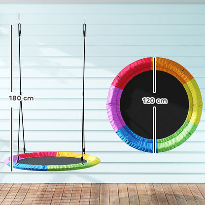 Aiyaplay Columpio Nido Infantil Ø120 Cm Altura Ajustable Carga 300 Kg Multicolor_2