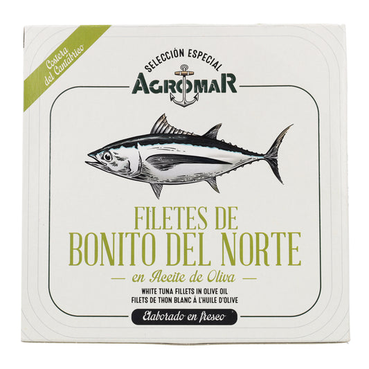 Filetes de Lomo Bonito del Norte en Aceite de Oliva Costera del Cantábrico en Lata AGROMAR 550 g (350 g escurrido)