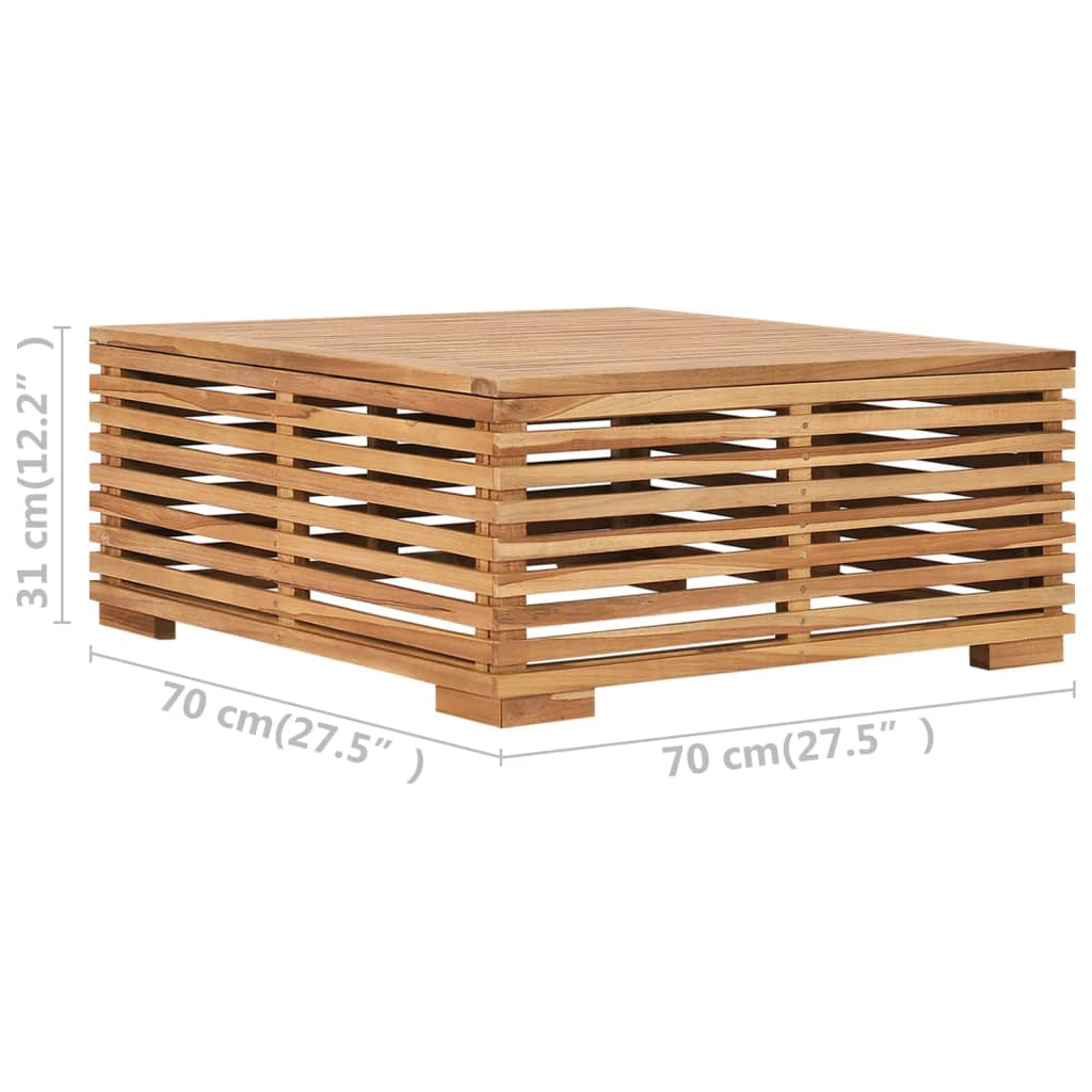 Vidaxl Set De Mesa Y Reposapiés De Jardín Y Cojín Crema Madera De Teca_2