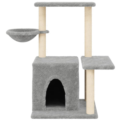 Rascador Para Gatos Con Postes De Sisal Gris Claro 83 Cm_3