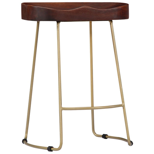 Taburetes De Cocina Gavin 2 Unidades Madera Maciza De Mango_0
