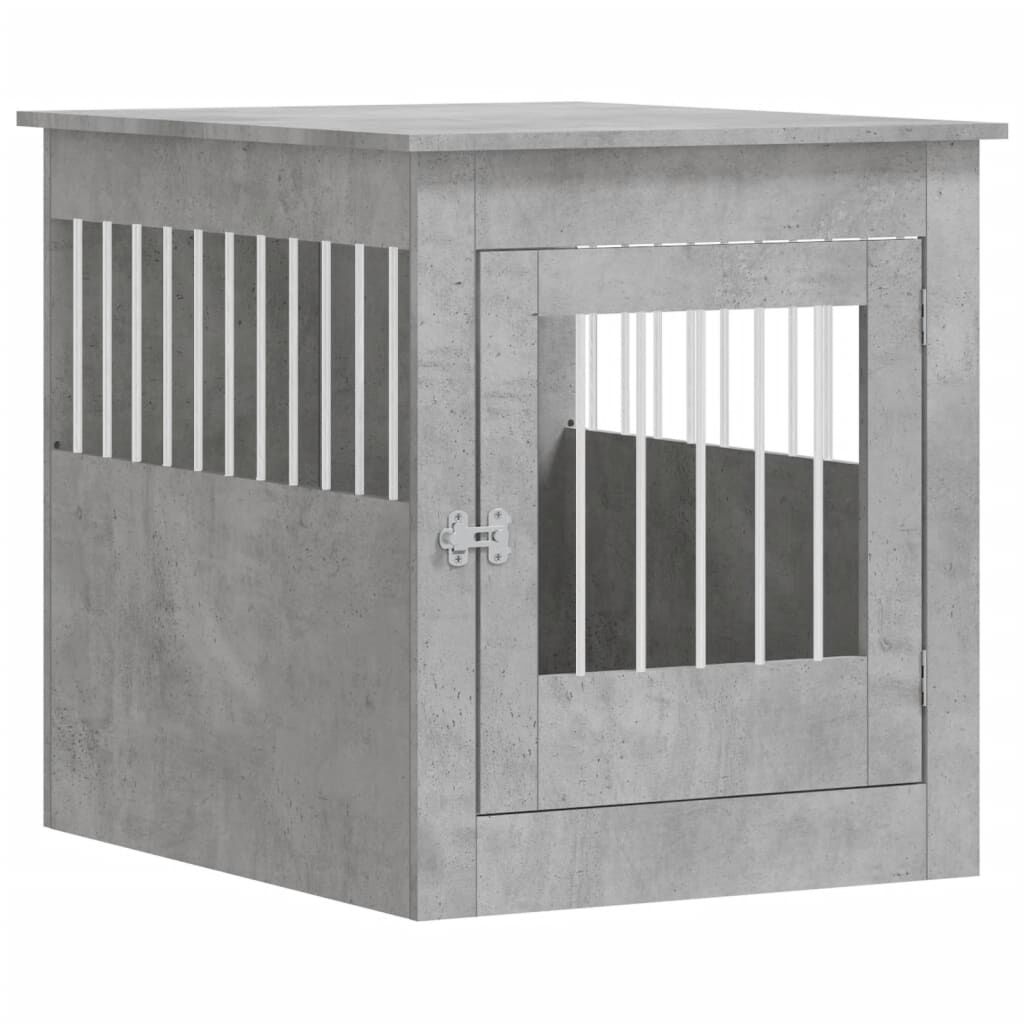 Vidaxl Jaula Para Perros Madera Ingeniería Gris Hormigón 64,5x80x71 Cm_0