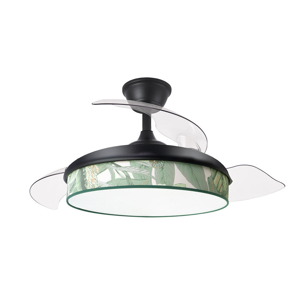 Ventilador Dc Moda 72w Negro/hoja Verde 91d 3aspas 7200lm 3000k, 4000k, 6000k Remoto+ Memoria+ Temporizador_1