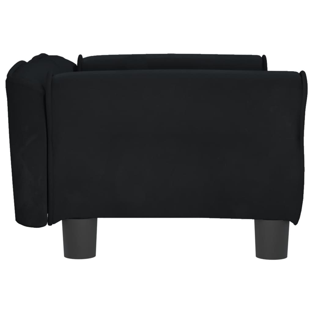Cama Para Perros De Terciopelo Negra 70x45x30 Cm / Vetonek_5
