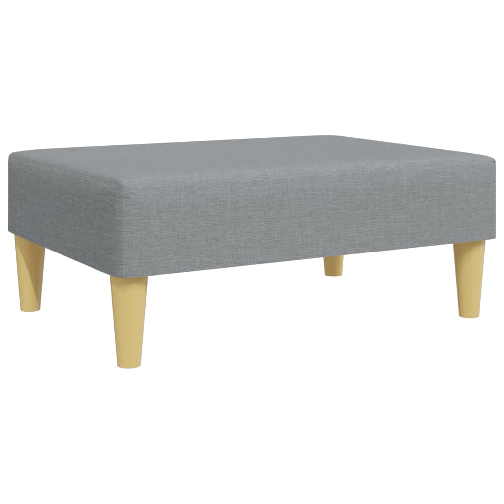 Sofá Cama De 2 Plazas Con Almohadas Y Taburete Tela Gris Claro / Vetonek_3