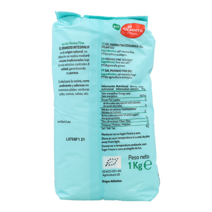 Sal marina fina BIO El Granero, 1Kg