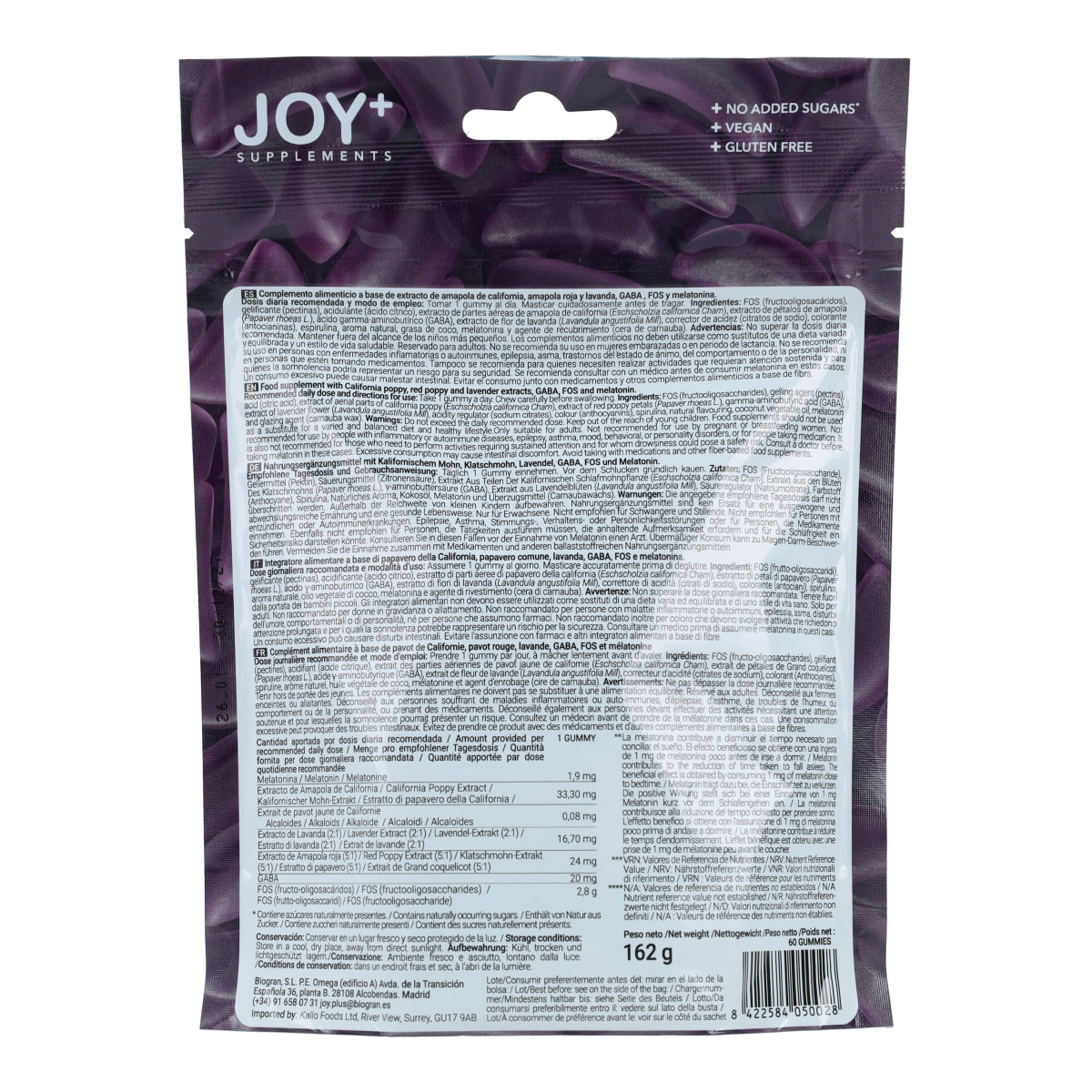 Gummies Sueño Reparador con Melatonina y Lavanda JOY+ 60 uds