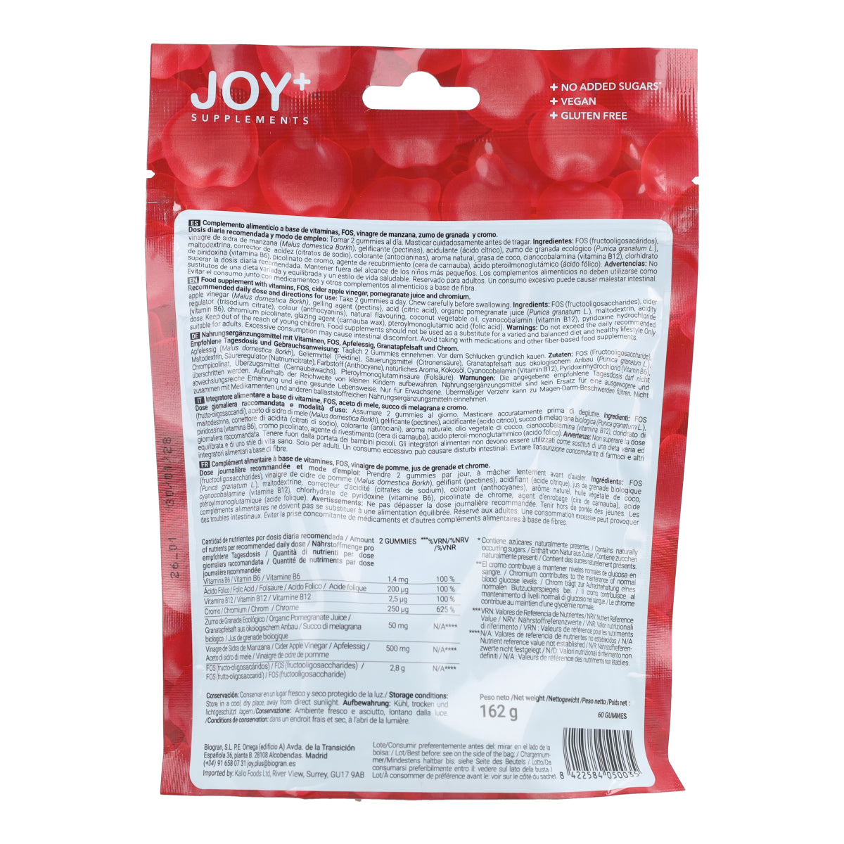 Gummies Sweet Control con Vinagre Manzana JOY+ 60 uds