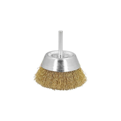 Cepillo Acero Latonado Para Taladro Taza Ø 50 Mm. Espiga 1/4 Cepillo Taladro Alambre Latón, Cepillo Limpieza, Cepillo Pulir._0