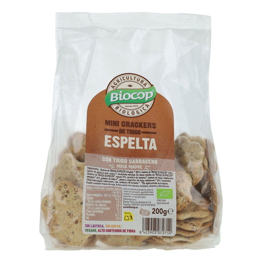 Mini Crackers de Trigo de Espelta Integral con Masa Madre BIO Biocop 200 g