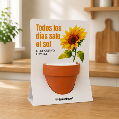 Terracota mensaje girasol Garden Pocket