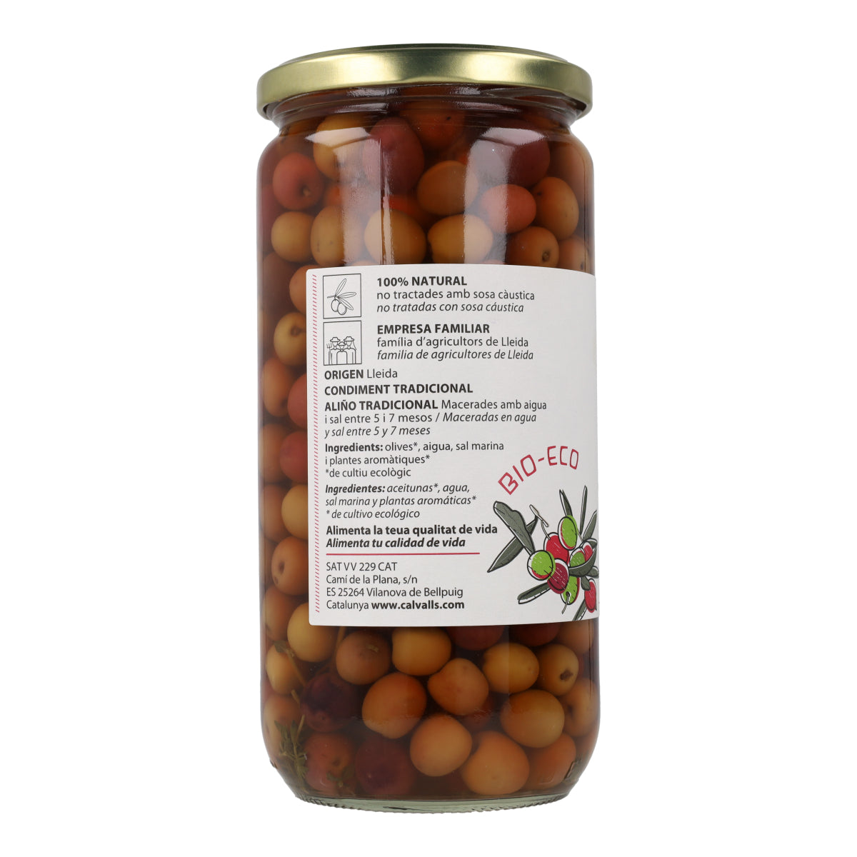 Aceitunas Arbequina ECO Cal Valls 720 g