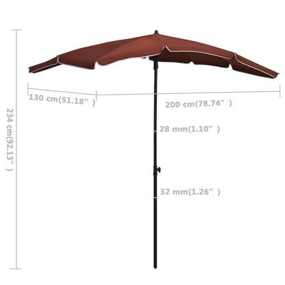 Vidaxl Sombrilla De Jardín Con Palo Terracota 200x130 Cm_2
