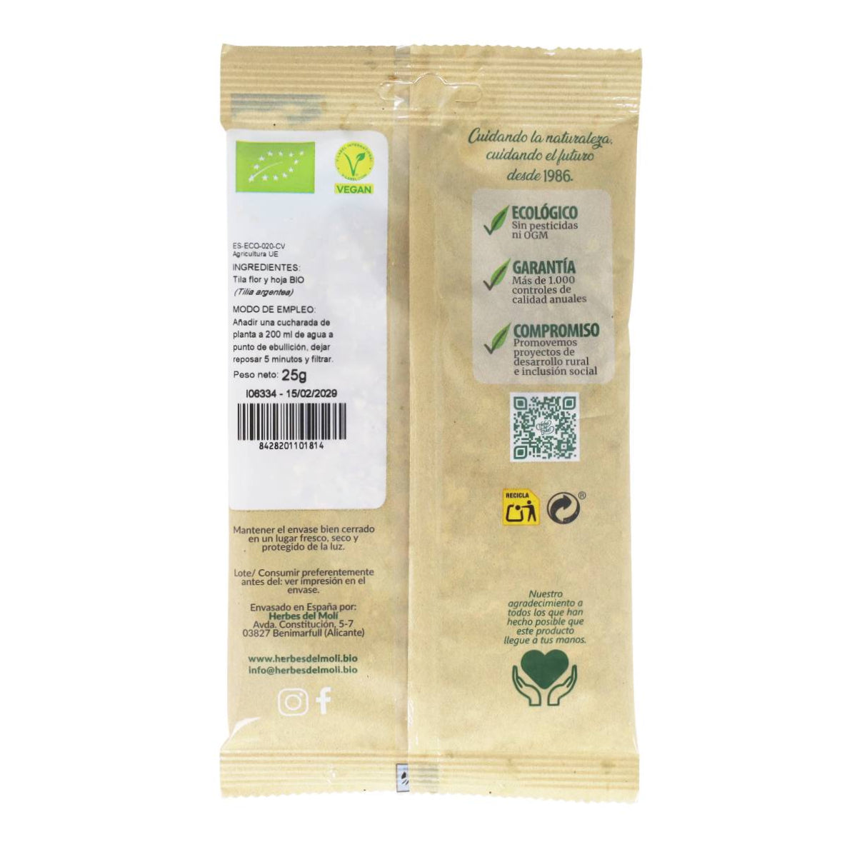 Tila hojas Herbes del Molí, 25 gr