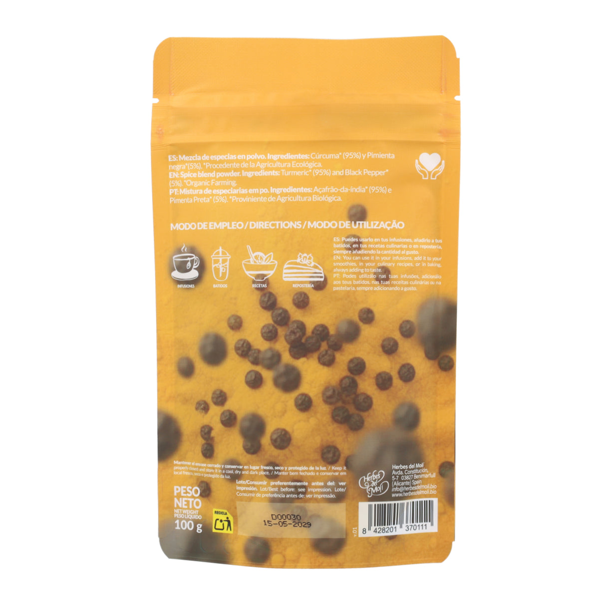 Cúrcuma con Pimienta ECO en Doypack Artemis Bio 100 g