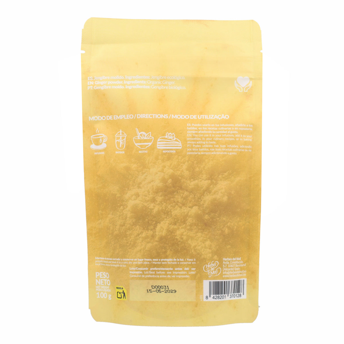 Jengibre ECO en Doypack Artemis Bio 100 g