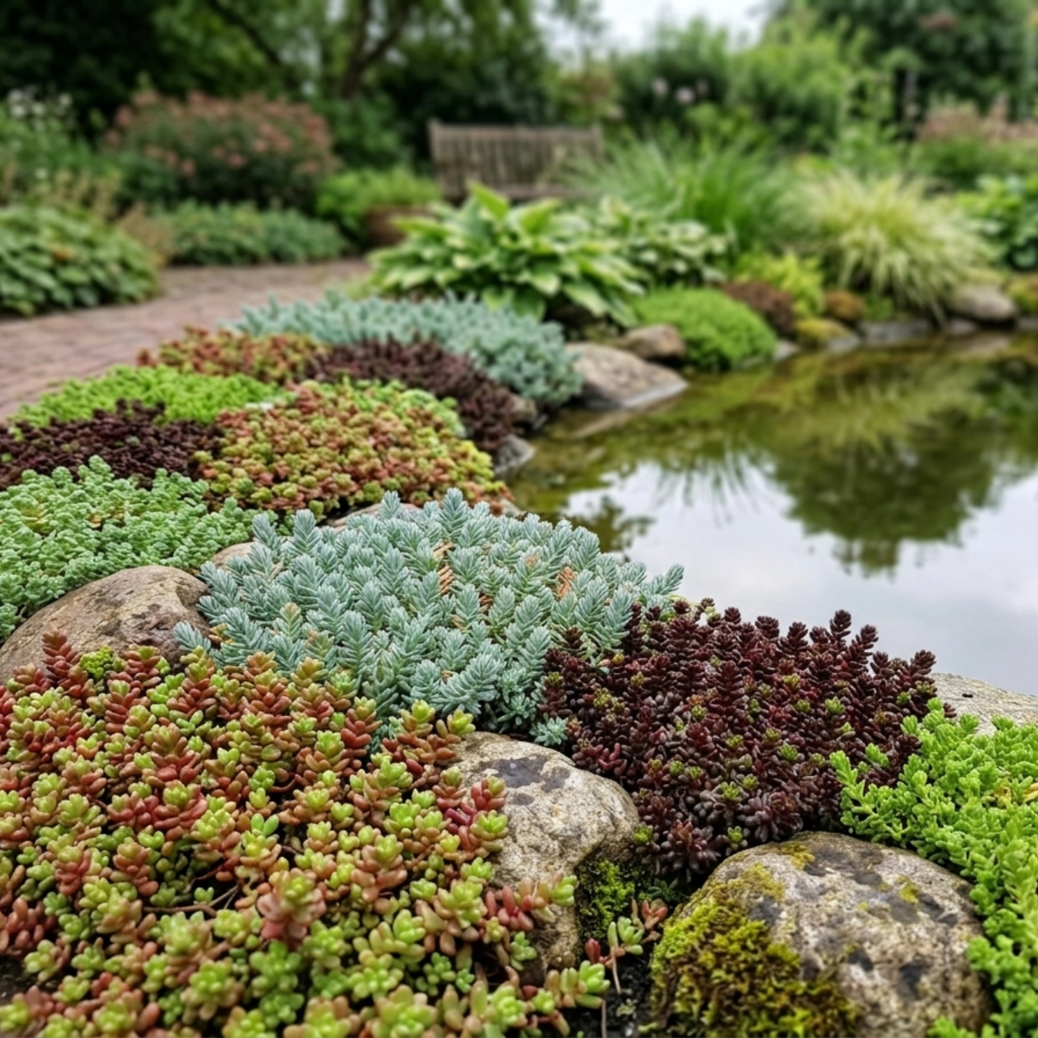 Sedum Siempreviva 24 Plantas - Mix Plantas Roca Borde Estanque - Resistente_1