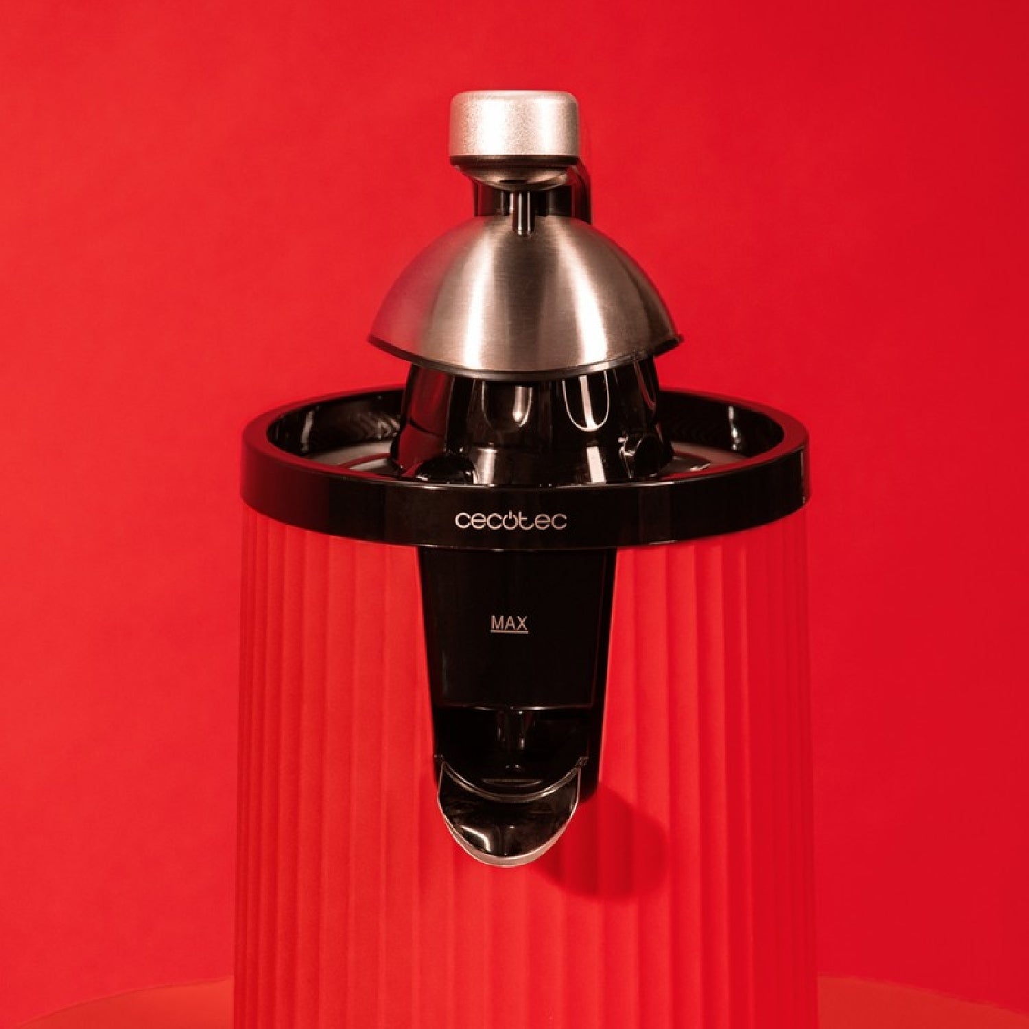 Exprimidor Eléctrico De Brazo Para Naranjas Y Cítricos Xqueeze Retrojuice 600 Red. 600w, Estilo Retro, Filtro De Acero Inoxidable, Cono De Plástico,_4