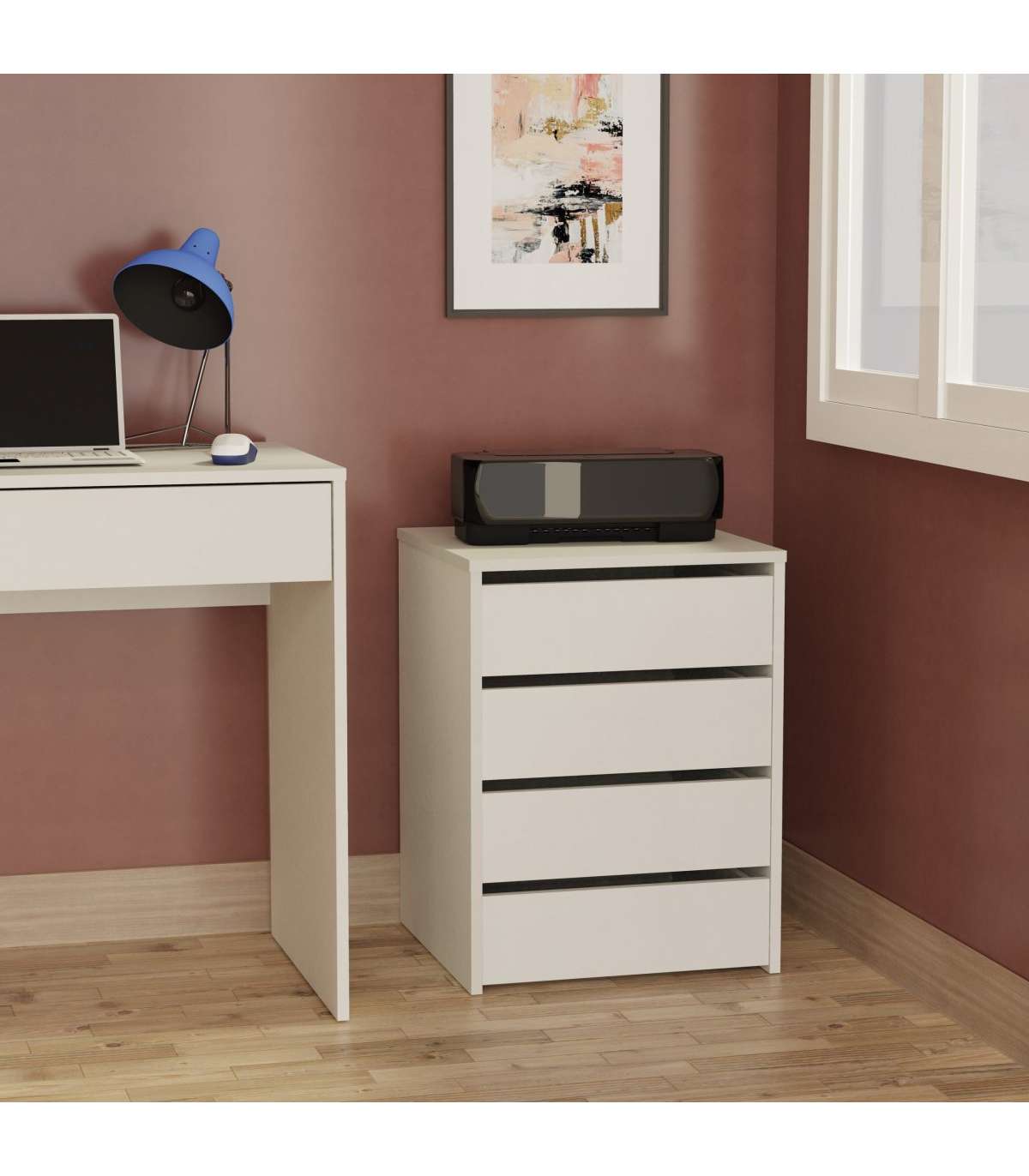 Cajonera Turin Acabado Blanco, 61 Cm(alto), 46 Cm(ancho), 45 Cm(fondo)_2
