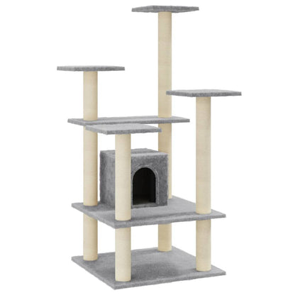 Vidaxl Rascador Para Gatos Con Postes De Sisal Gris Claro 110 Cm_0