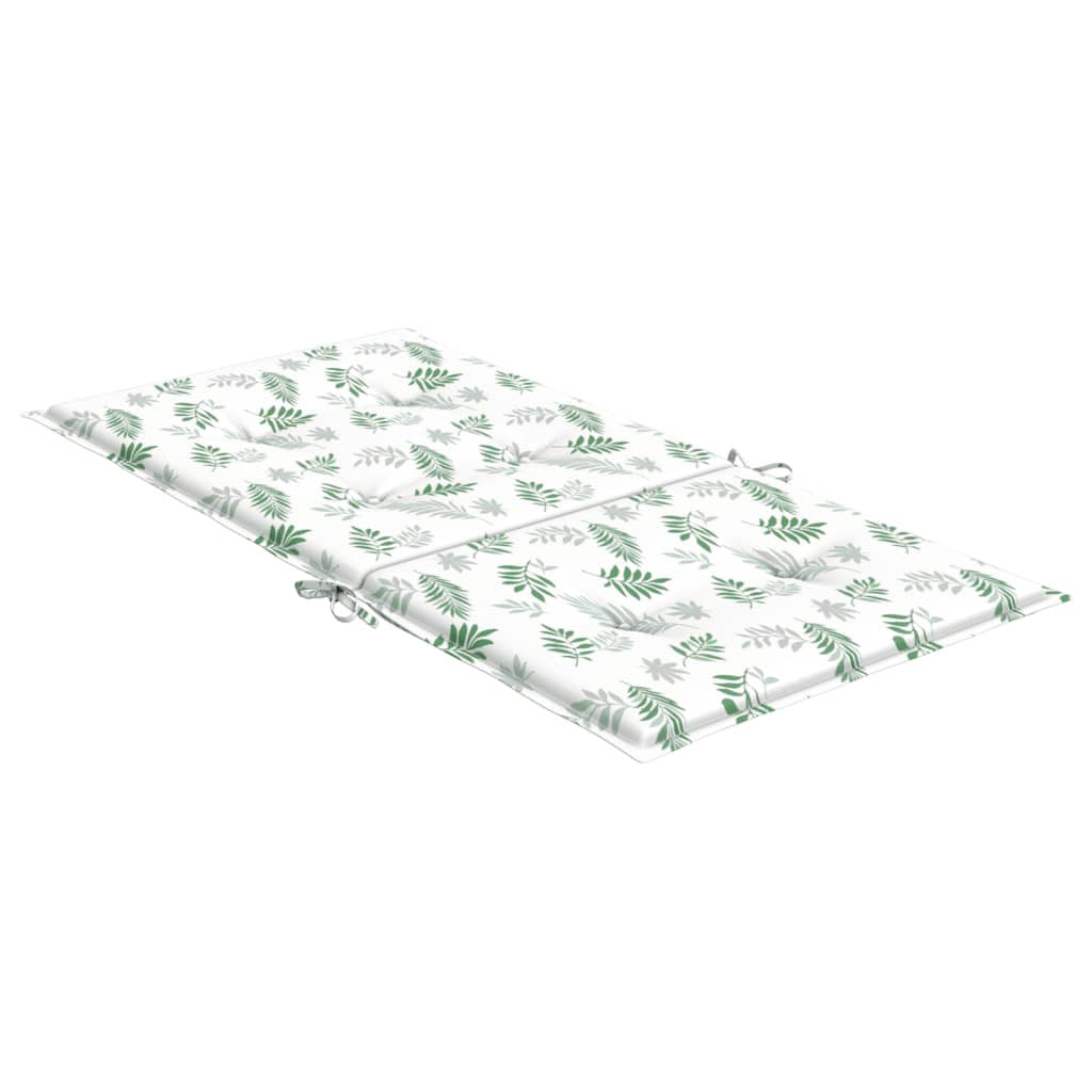 Vidaxl Cojines De Silla De Respaldo Bajo 4 Uds Tela Estampado De Hojas_4