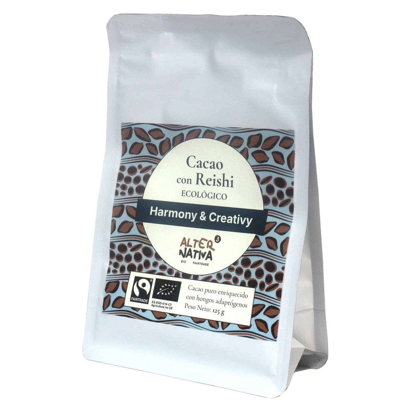 Cacao con Reishi 90% Puro BIO vegano, sin gluten y sin azúcares añadidos Alternativa3 125 g