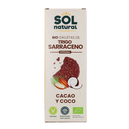 Galletas de trigo sarraceno integral con cacao y coco bio Sol Natural 175 g
