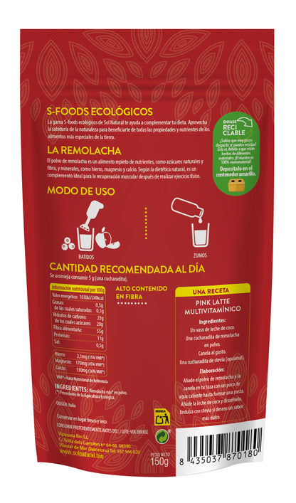 Remolacha Roja En Polvo Bio Sol Natural 150 g
