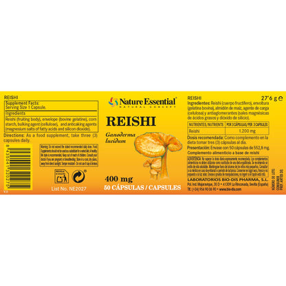 Reishi ( Micelio ) 400 Mg Nature Essential 50 Cápsulas