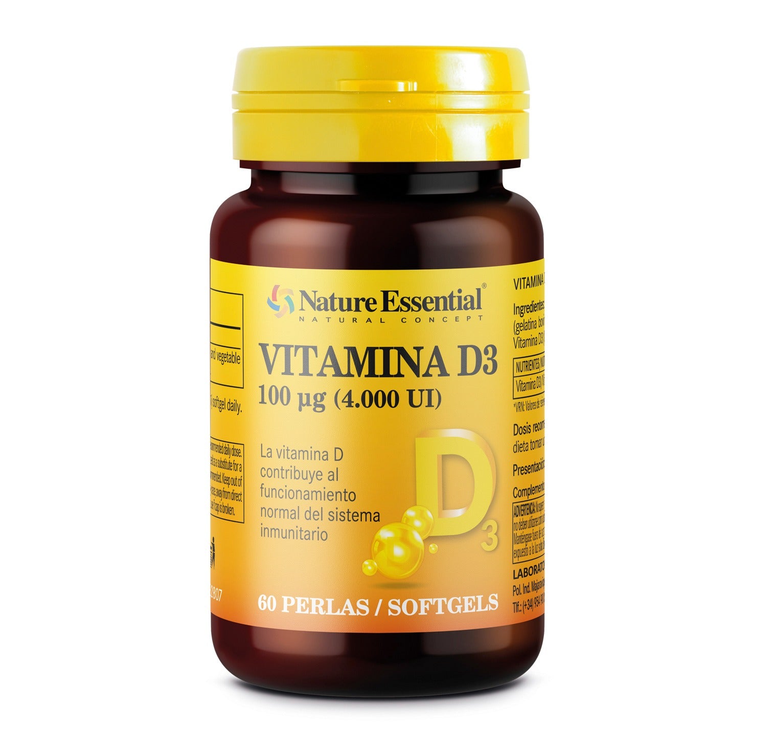 Vitamina D3 100 mcg (4000 U.I) 60 Perlas