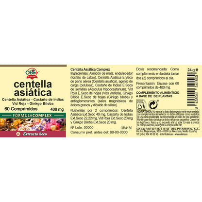 Centella Asiática 400 mg Obire 60 comprimidos
